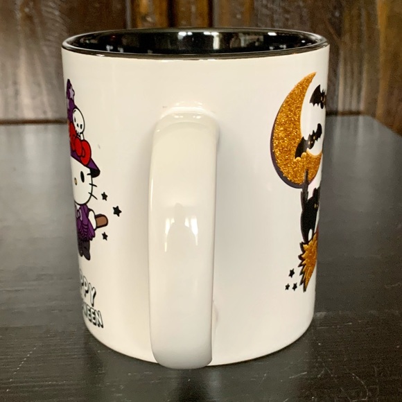 Happy Halloween Hello Kitty 20oz Witch on Broom Mug - Black Cat Moon Bats - Picture 3 of 9